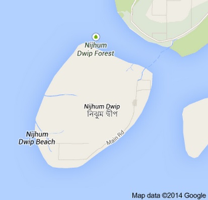 গুগল ম্যাপে নিঝুম দ্বীপ